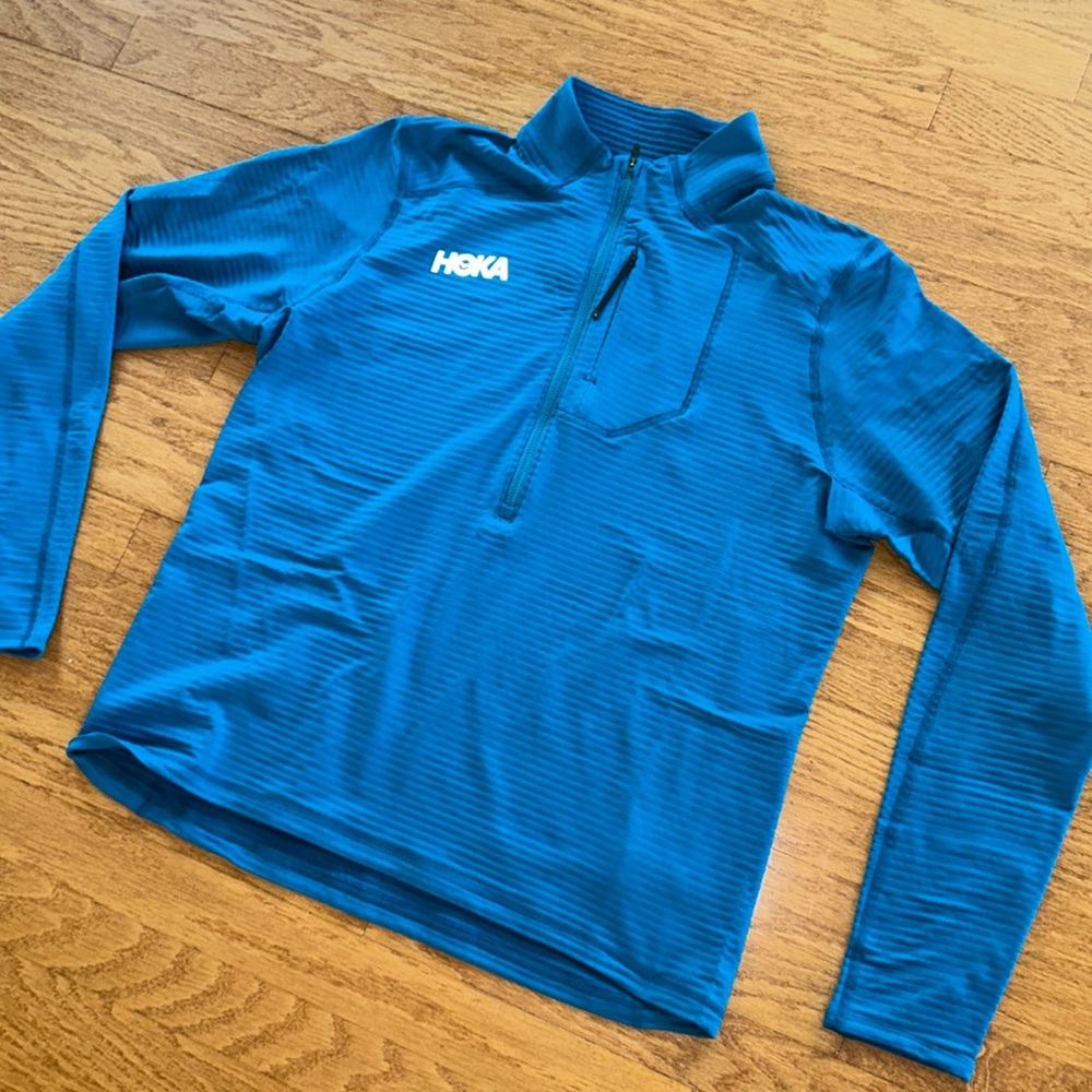 HOKA WOMENS 1/2 ZIP FLEECE TOP TEAL WOMENS LARGE
